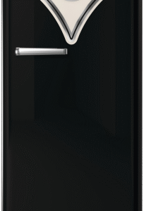 Gorenje Retro Freistehend Kühlschrank/Gefrierschrank, 152.5 x 59.5 x 66.1 cm, Schwarz OBRB615DBK